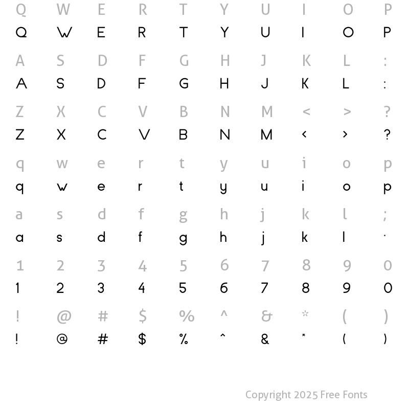 Character Map of Skizofrenia Bold