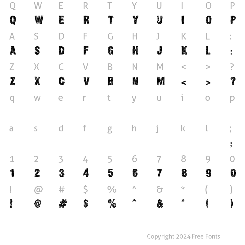 Character Map of Skizzed DSG Regular