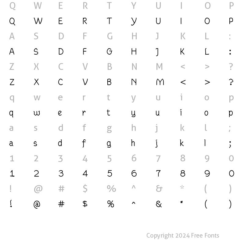 Character Map of Skjoeld Regular