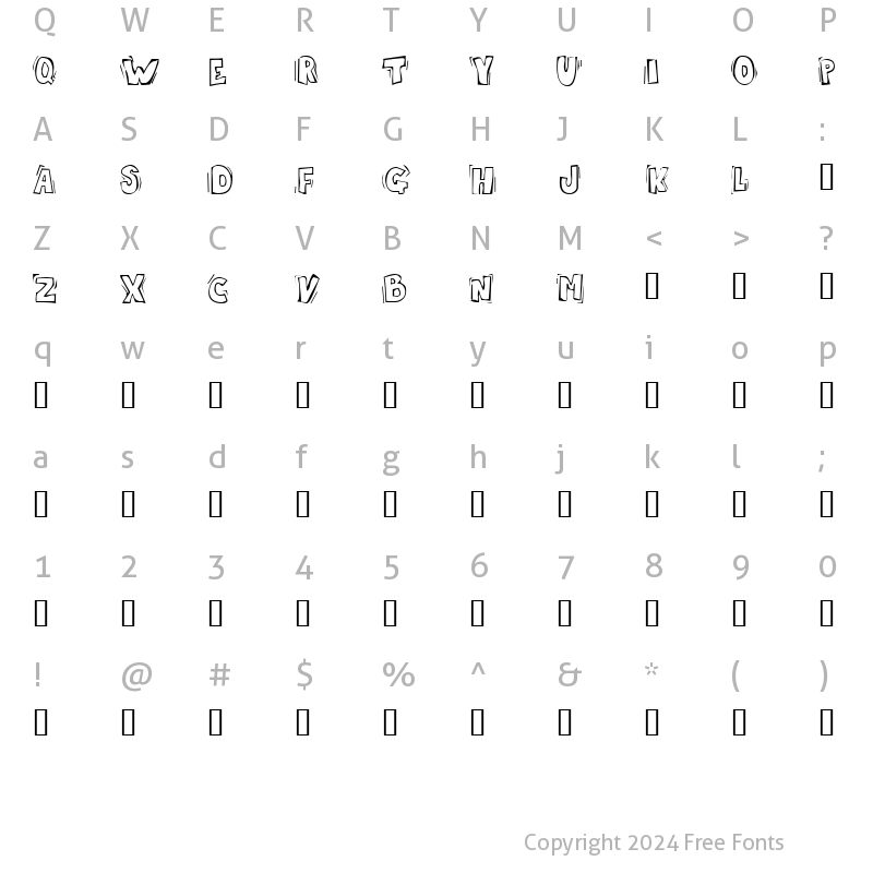 Character Map of Skrotfont Regular