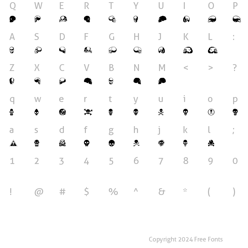 Character Map of SkullBearer AOE Regular