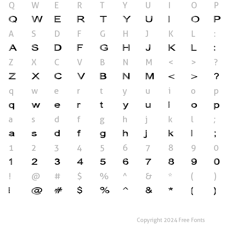 Character Map of Skunkline Regular