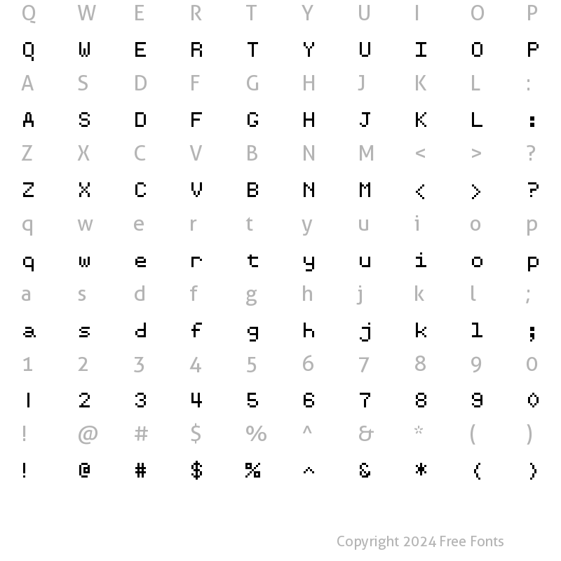 Character Map of SkwareDots Regular