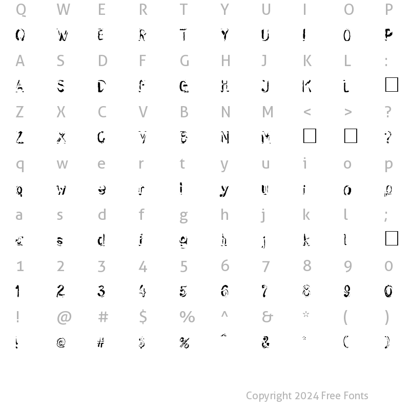 Character Map of Skwieker Regular