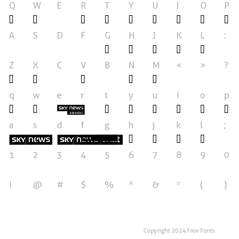 Character Map of SKYfontnews Regular