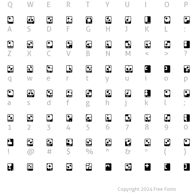 Character Map of SkylabCode Regular