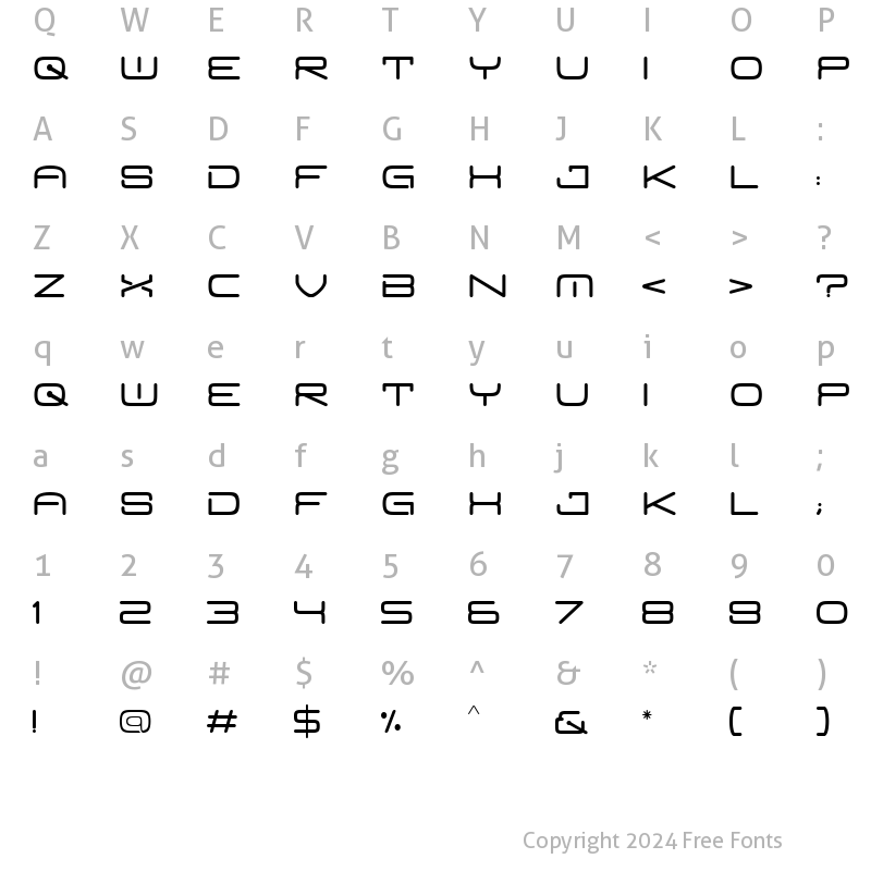 Character Map of Skyload Regular