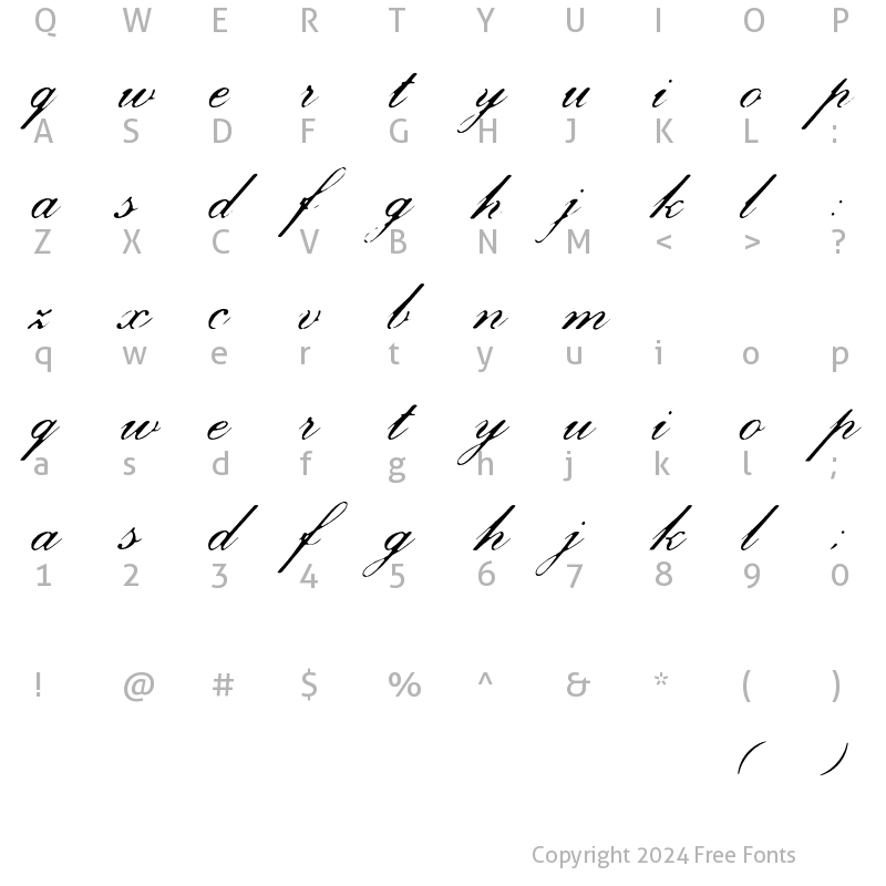 Character Map of Skyskraper Regular