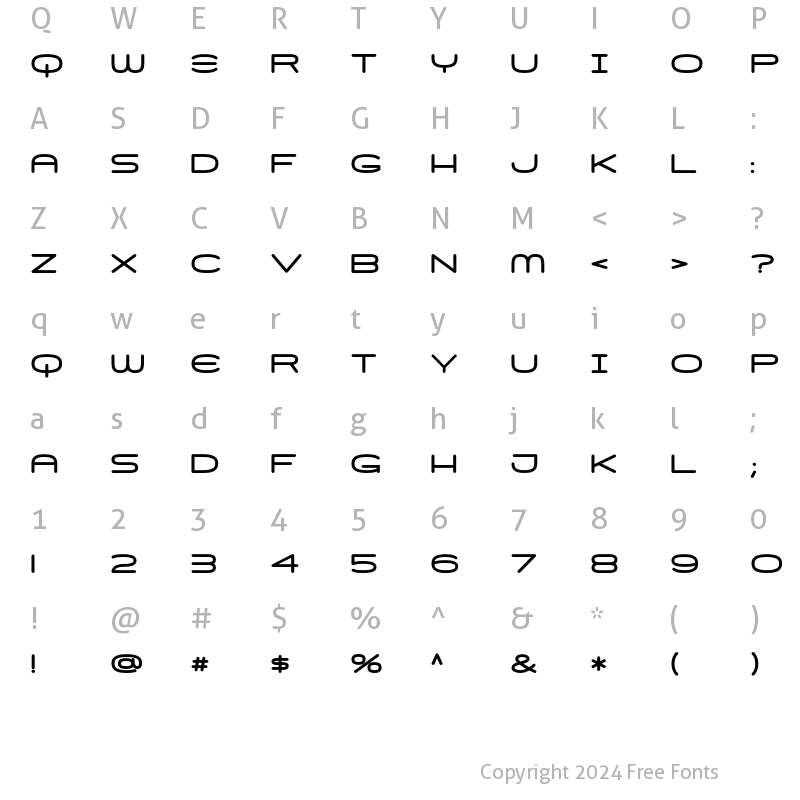 Character Map of Skywave Bold