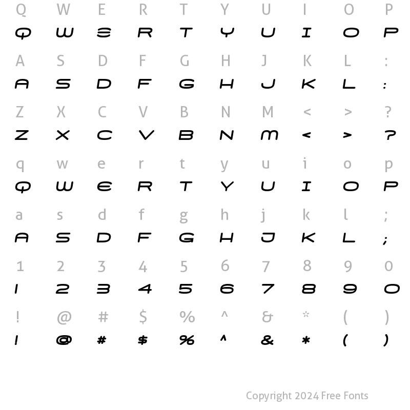 Character Map of Skywave Heavy Italic