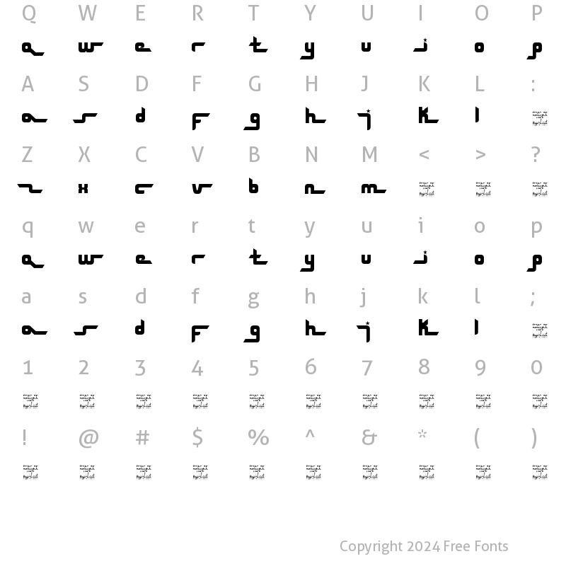 Character Map of SL Drops Of Moonlight Regular