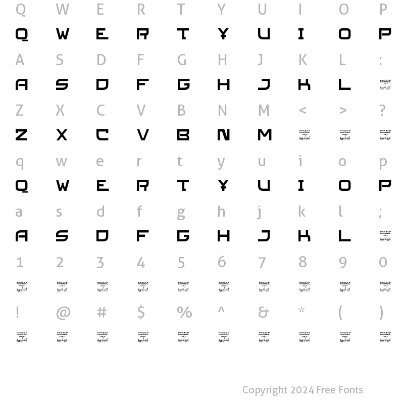 Character Map of SL Panzerkardinal Regular