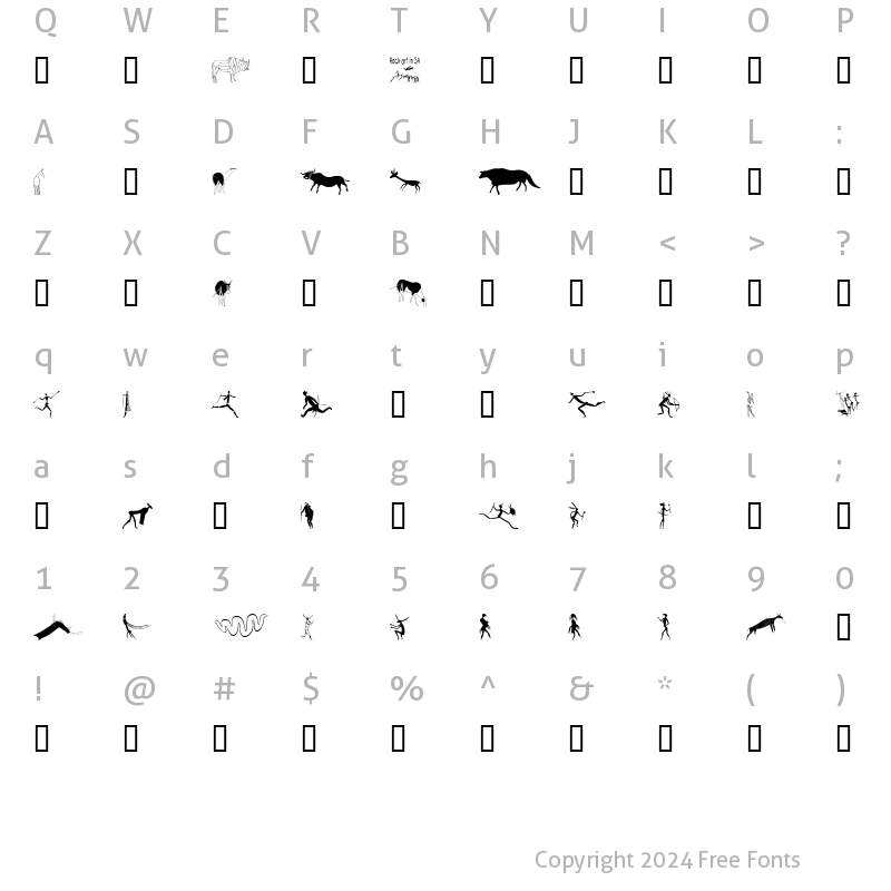 Character Map of SL Rock Art Regular