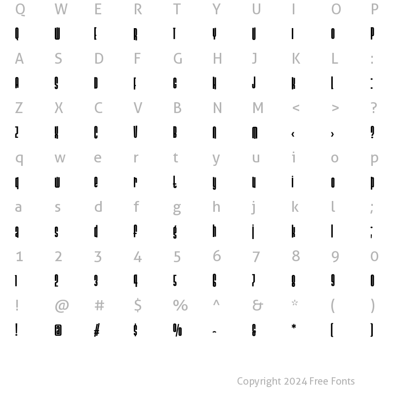 Character Map of SlackCasual Bold