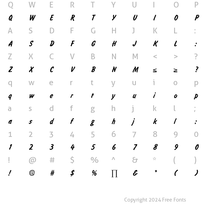 Character Map of Slager Medium