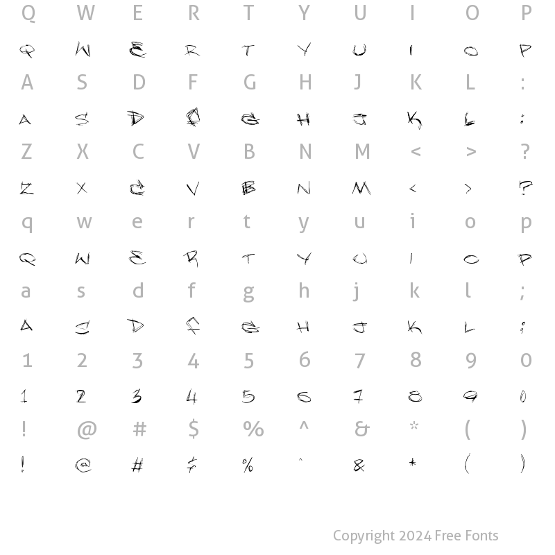 Character Map of Slammer tag Regular