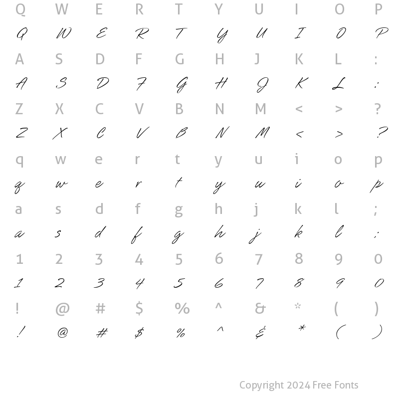 Character Map of SlashHmk Regular