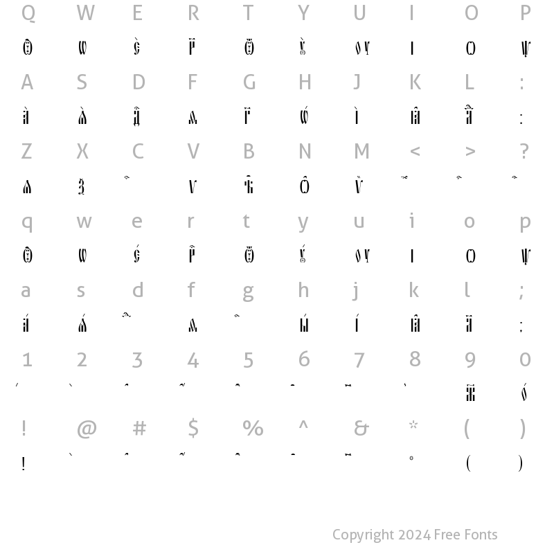 Character Map of Slavjanic ieUcs SpacedOut