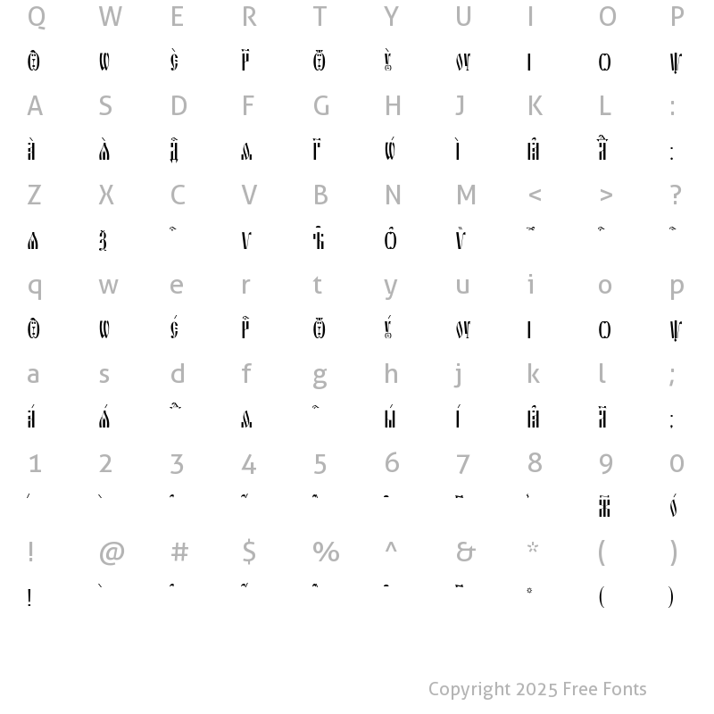 Character Map of Slavjanic kUcs Regular