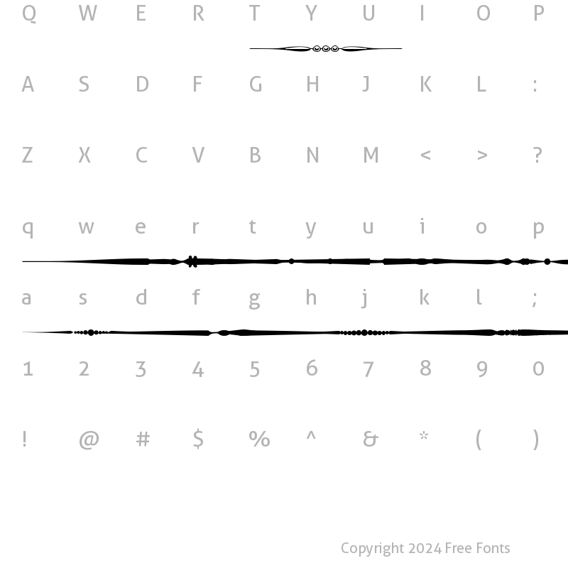 Character Map of SLDividers Regular