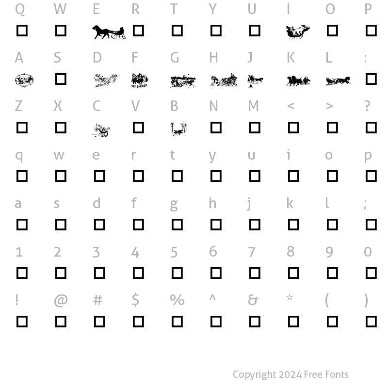 Character Map of Sleigh Ride Regular