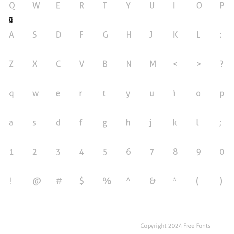 Character Map of SLEMAN Regular