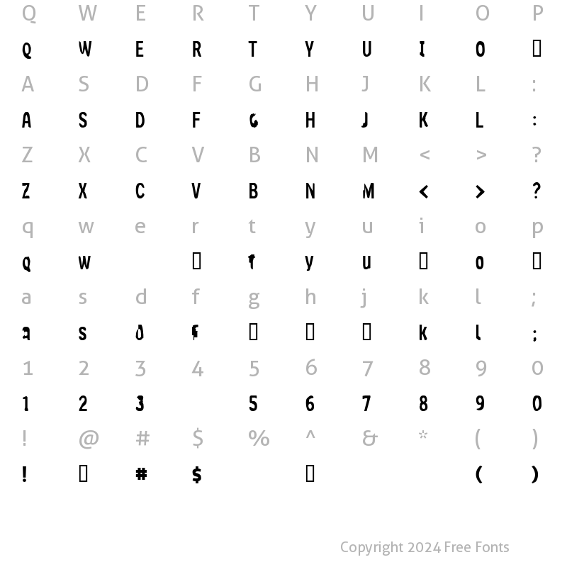 Character Map of Slim Jim [part one] Regular