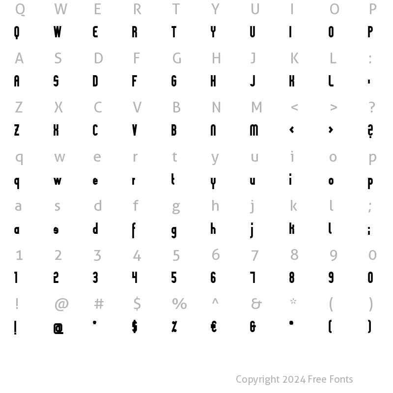 Character Map of Slimaniabold Black