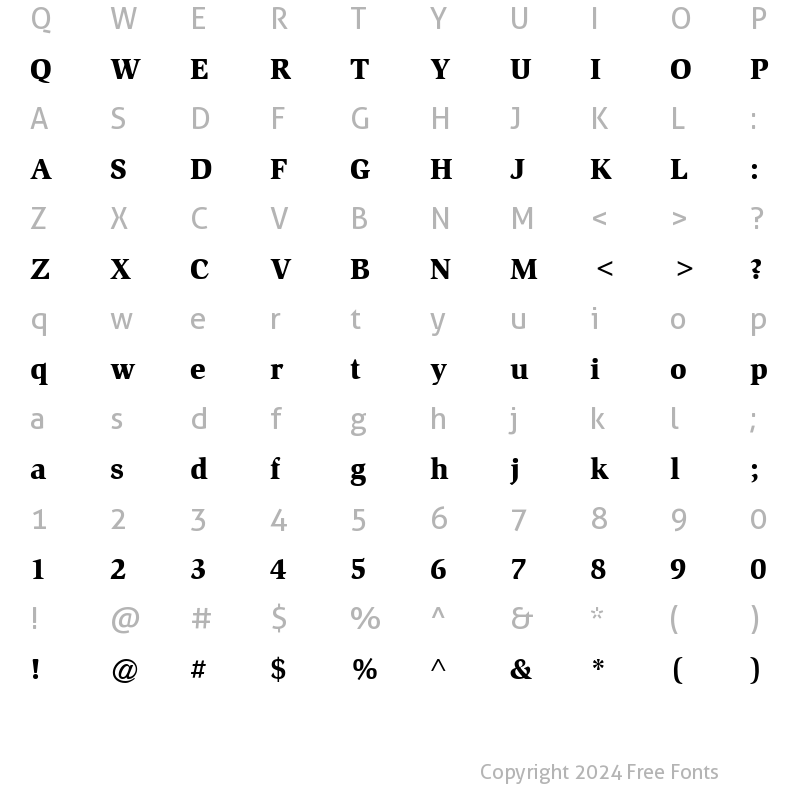 Character Map of Slimbach LT Black Regular