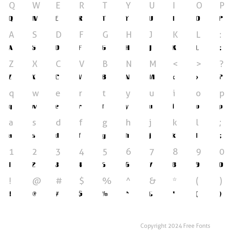 Character Map of SlimFast AH Regular