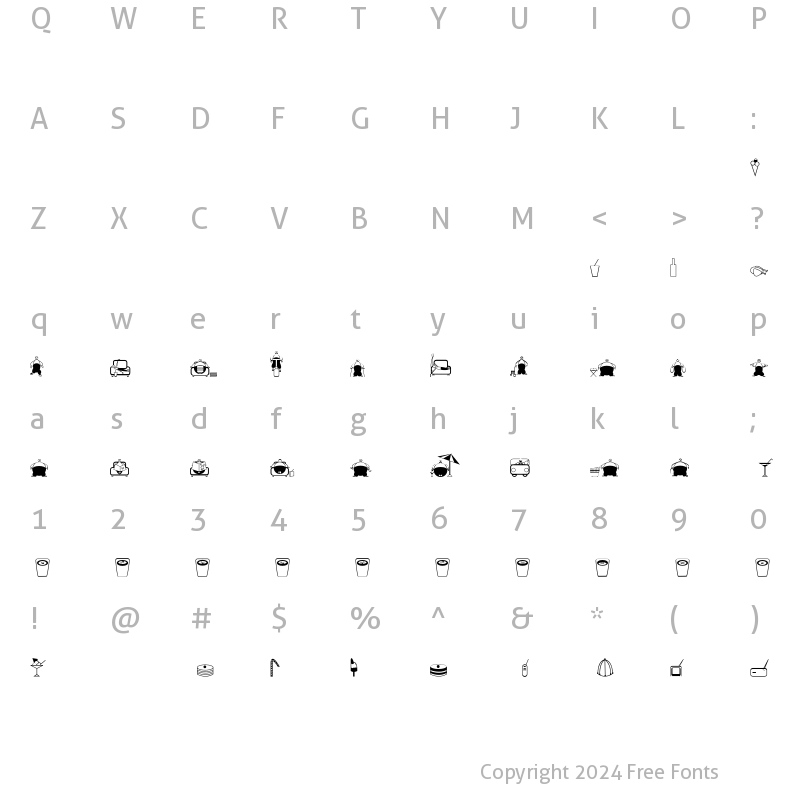 Character Map of Slimfast Regular