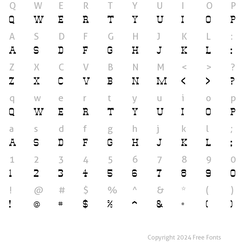 Character Map of Slimmer Pickens SSi Regular