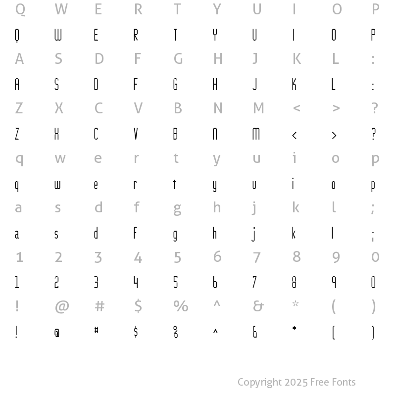 Character Map of SlimpiSquares Regular