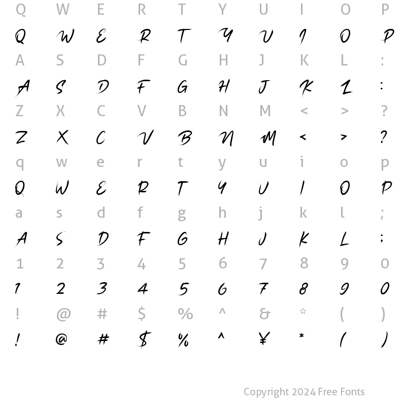 Character Map of Slince Regular