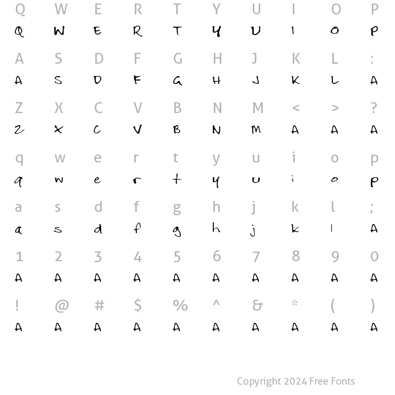 Character Map of Slobbo Regular