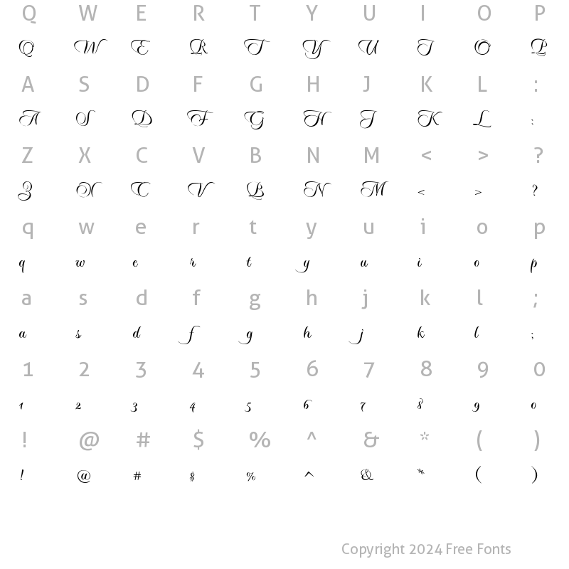 Character Map of Sloop Script One Upright Regular