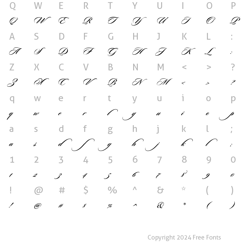 Character Map of Sloop Script Three BETA Bold