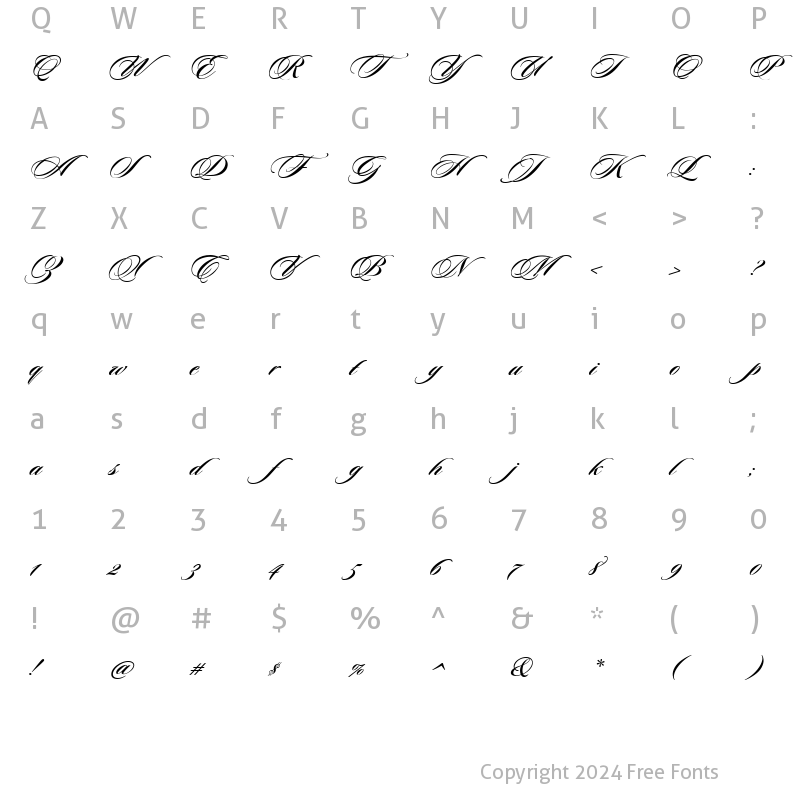 Character Map of Sloop Script Two BETA Bold