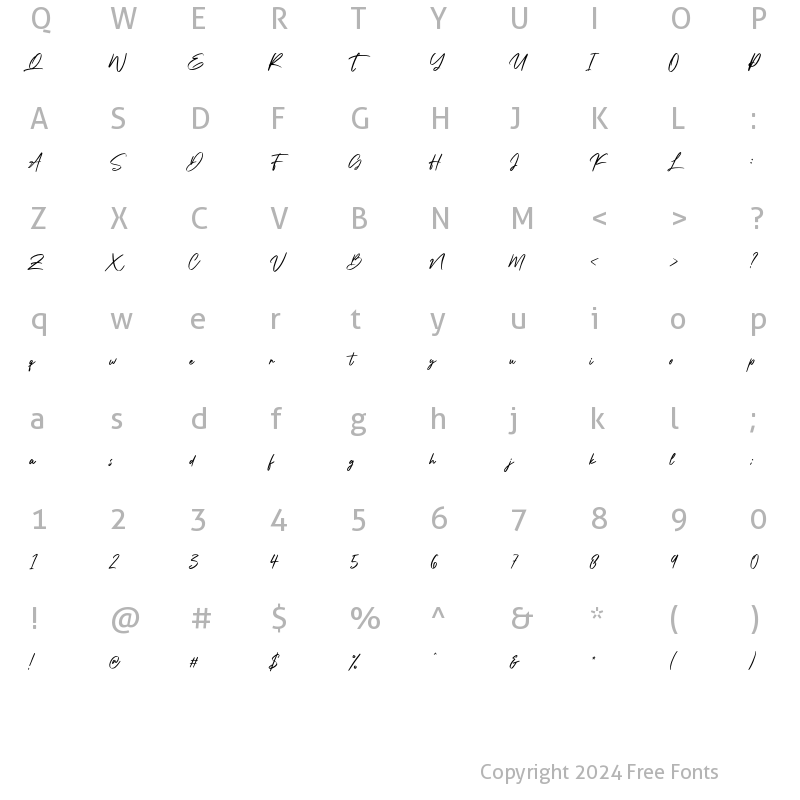 Character Map of Slotheryn Regular