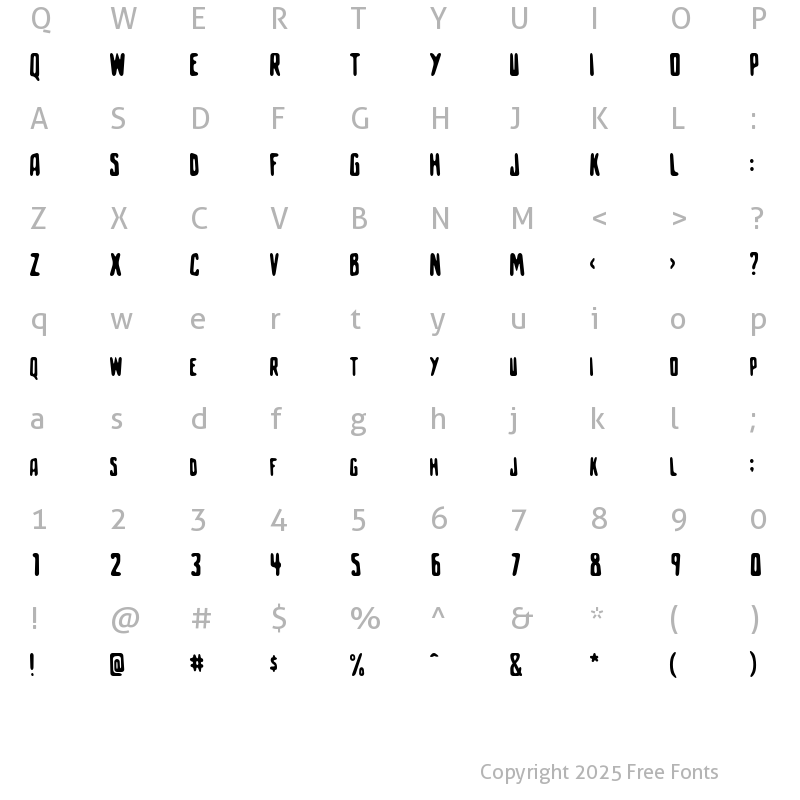 Character Map of Slowhand Regular