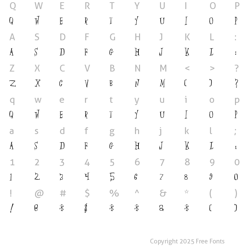 Character Map of SlumberParty Regular