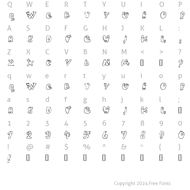 Character Map of Slumper Regular