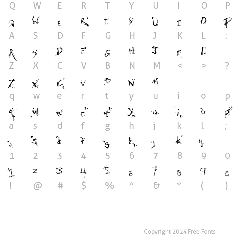 Character Map of SM_obscenisM Bold