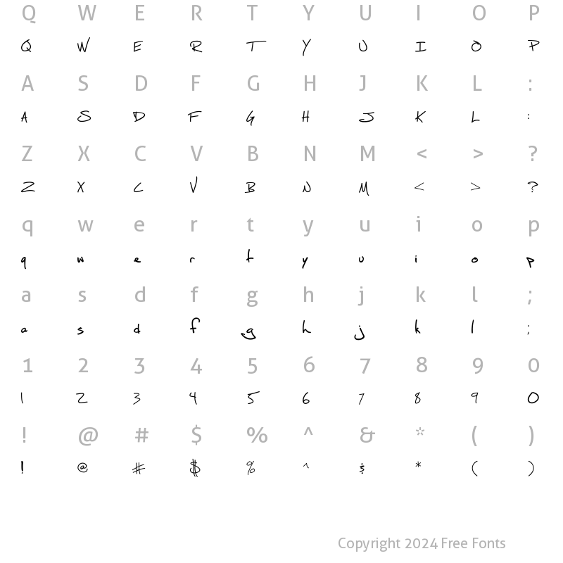 Character Map of SM_scriptisM SM_scriptisM