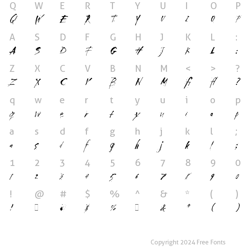 Character Map of Smack LET Plain