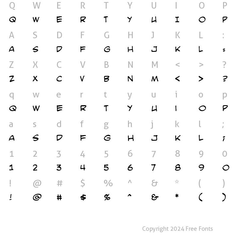 Character Map of SmackAttack BB Regular