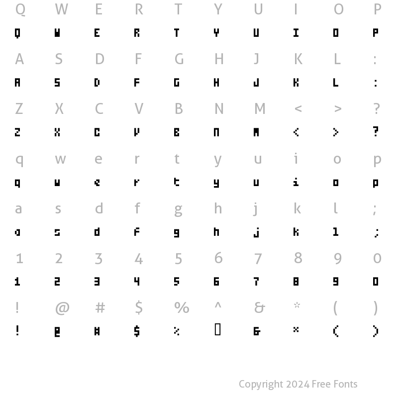 Character Map of Small Talk Mono Tight