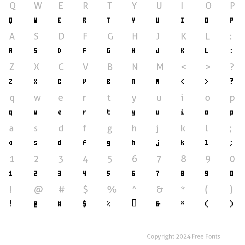 Character Map of Small Talk Mono Wide