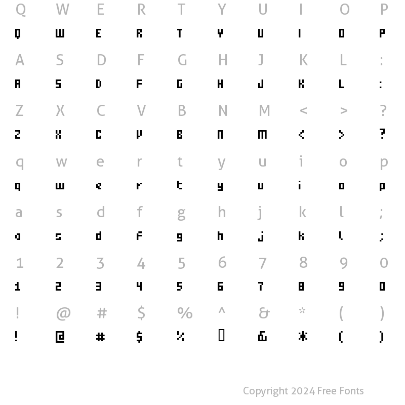 Character Map of Small Talk Regular