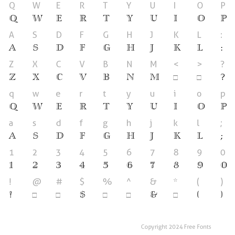 Character Map of Smaragd Roman